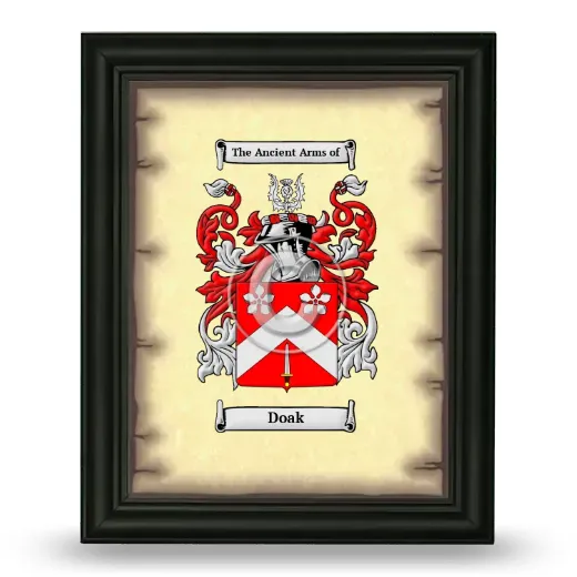Doak Coat of Arms Framed - Black