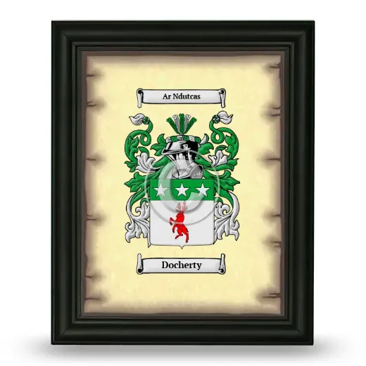 Docherty Coat of Arms Framed - Black