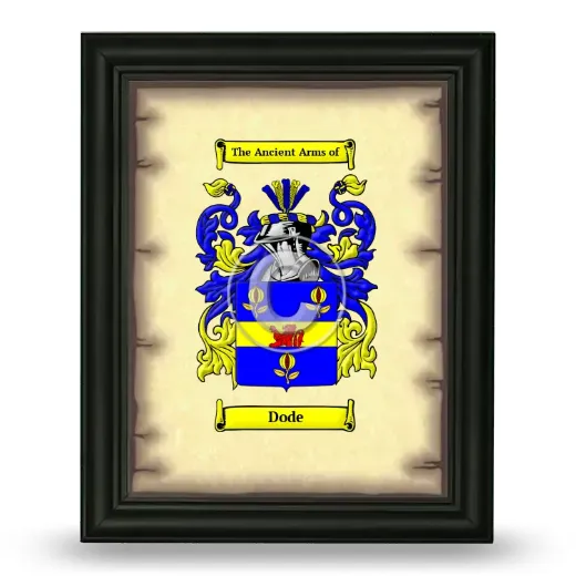 Dode Coat of Arms Framed - Black