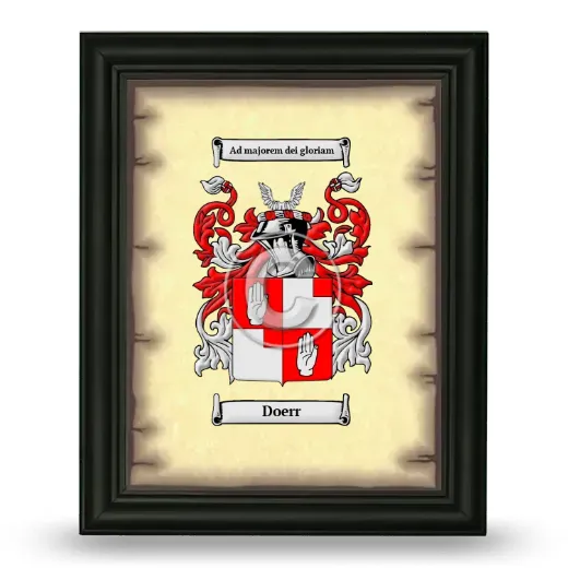 Doerr Coat of Arms Framed - Black