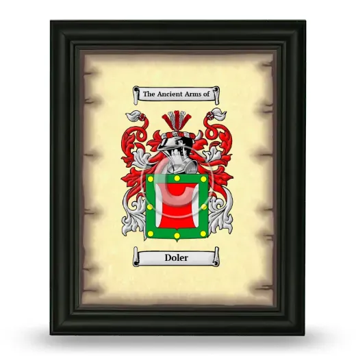 Doler Coat of Arms Framed - Black