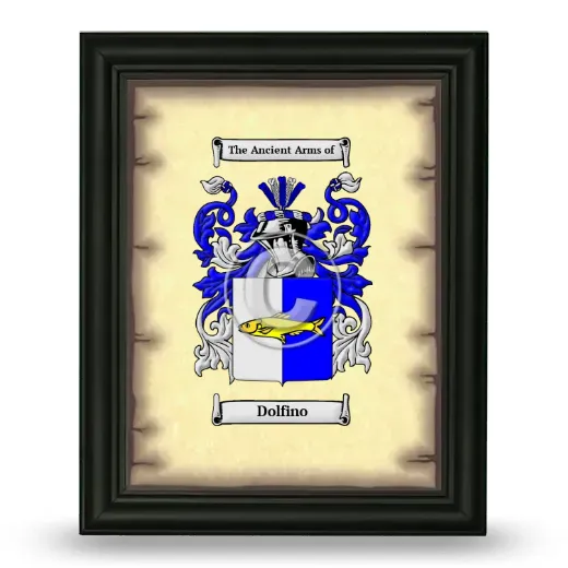 Dolfino Coat of Arms Framed - Black