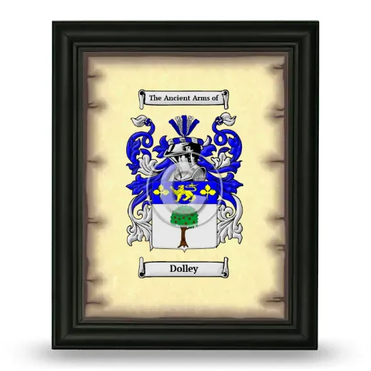 Dolley Coat of Arms Framed - Black