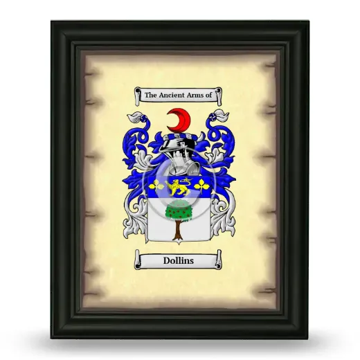 Dollins Coat of Arms Framed - Black