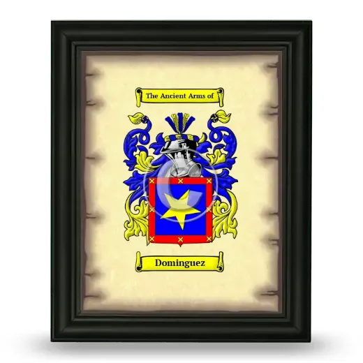 Dominguez Coat of Arms Framed - Black