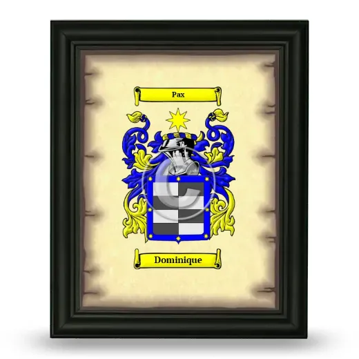 Dominique Coat of Arms Framed - Black
