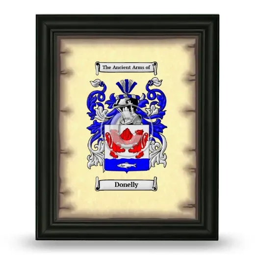 Donelly Coat of Arms Framed - Black