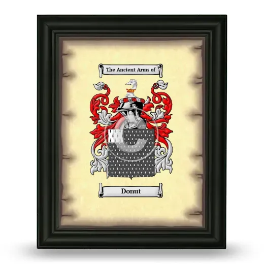 Donut Coat of Arms Framed - Black