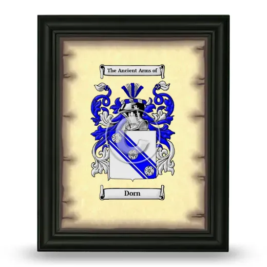 Dorn Coat of Arms Framed - Black