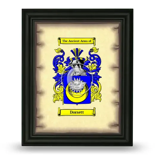 Dorsett Coat of Arms Framed - Black