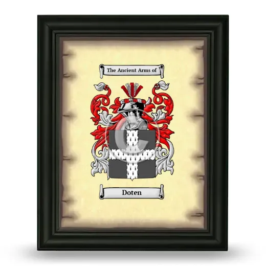 Doten Coat of Arms Framed - Black