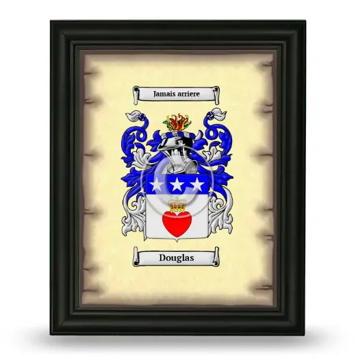 Douglas Coat of Arms Framed - Black