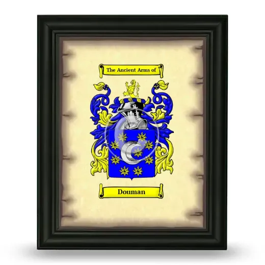 Douman Coat of Arms Framed - Black
