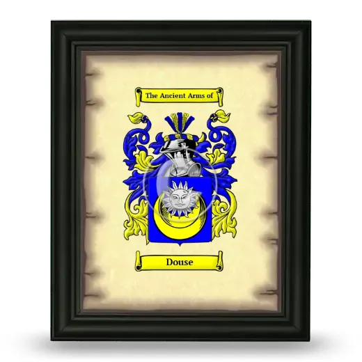 Douse Coat of Arms Framed - Black