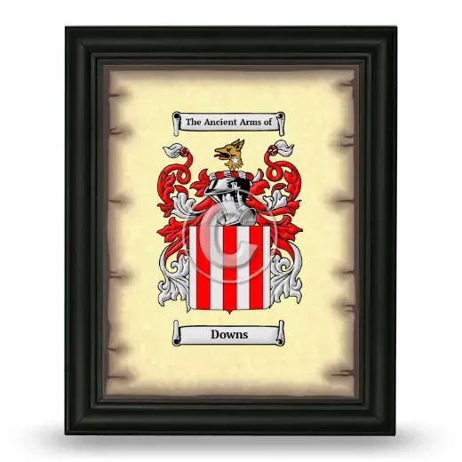 Downs Coat of Arms Framed - Black