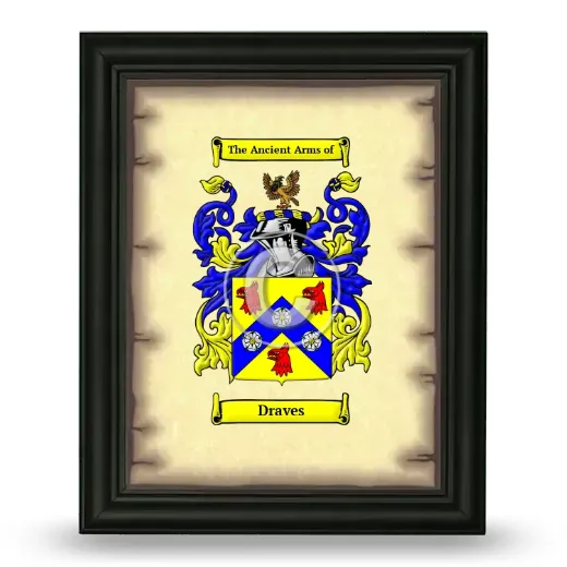 Draves Coat of Arms Framed - Black