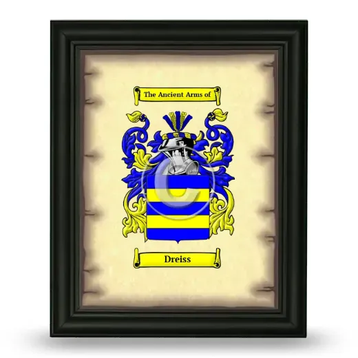 Dreiss Coat of Arms Framed - Black