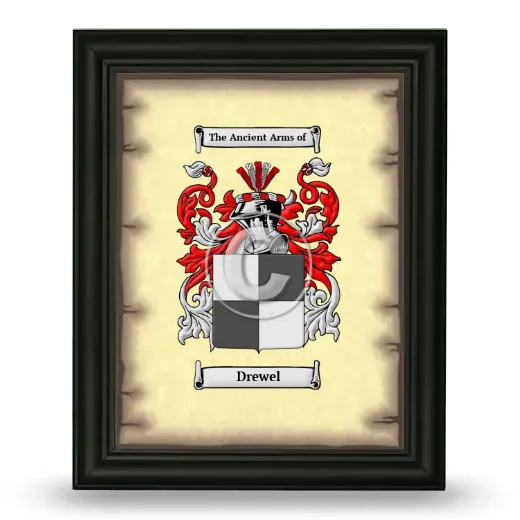 Drewel Coat of Arms Framed - Black
