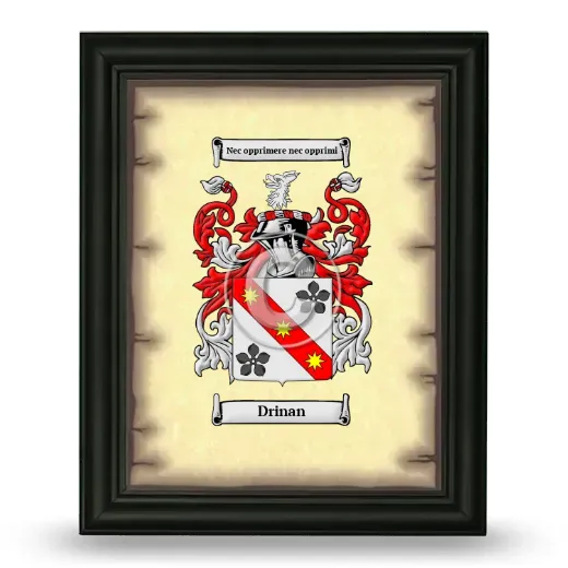Drinan Coat of Arms Framed - Black