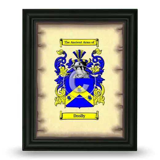 Drolly Coat of Arms Framed - Black
