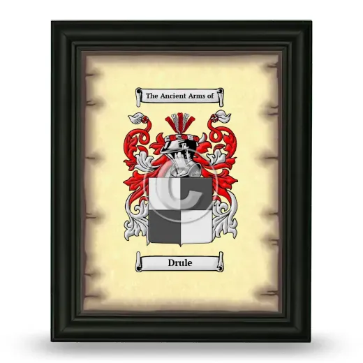 Drule Coat of Arms Framed - Black