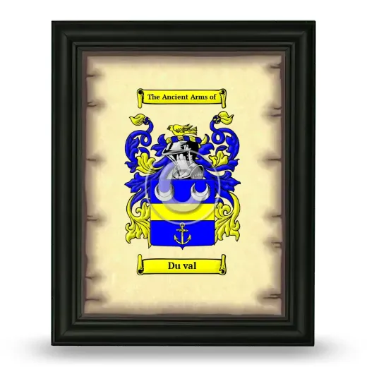 Du val Coat of Arms Framed - Black