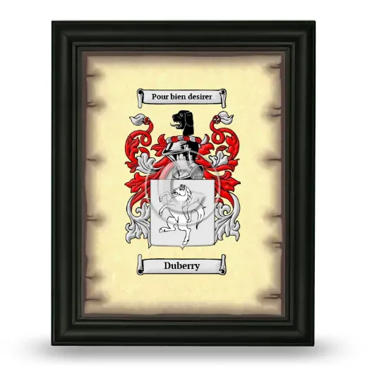 Duberry Coat of Arms Framed - Black