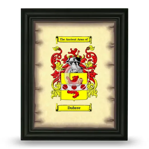 Dubree Coat of Arms Framed - Black