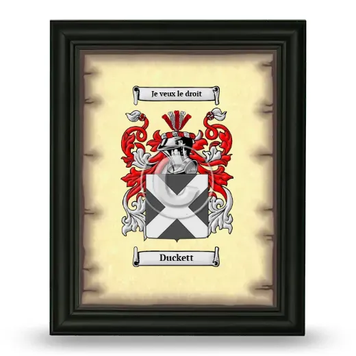 Duckett Coat of Arms Framed - Black