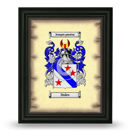 Dules Coat of Arms Framed - Black