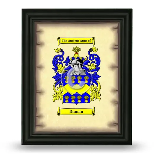 Duman Coat of Arms Framed - Black