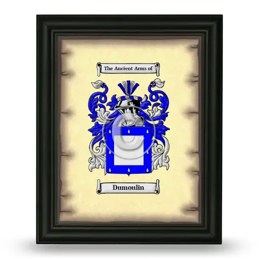 Dumoulin Coat of Arms Framed - Black