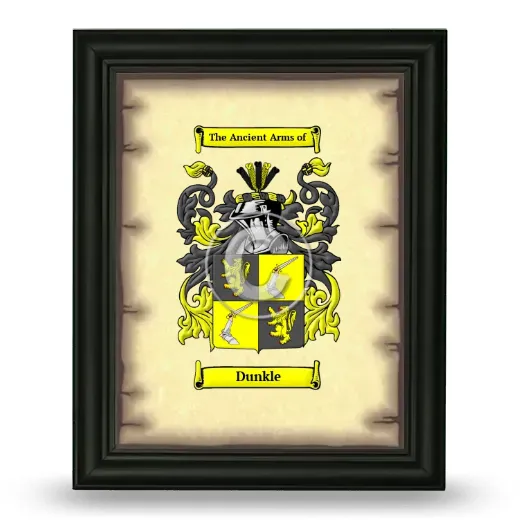 Dunkle Coat of Arms Framed - Black