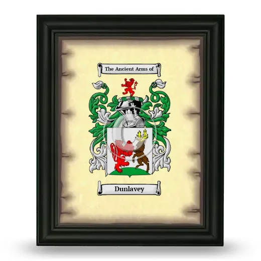 Dunlavey Coat of Arms Framed - Black