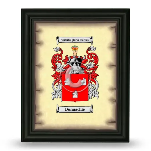 Dunnachie Coat of Arms Framed - Black