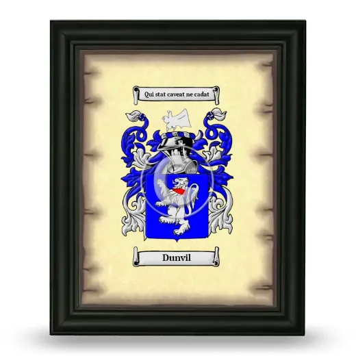 Dunvil Coat of Arms Framed - Black