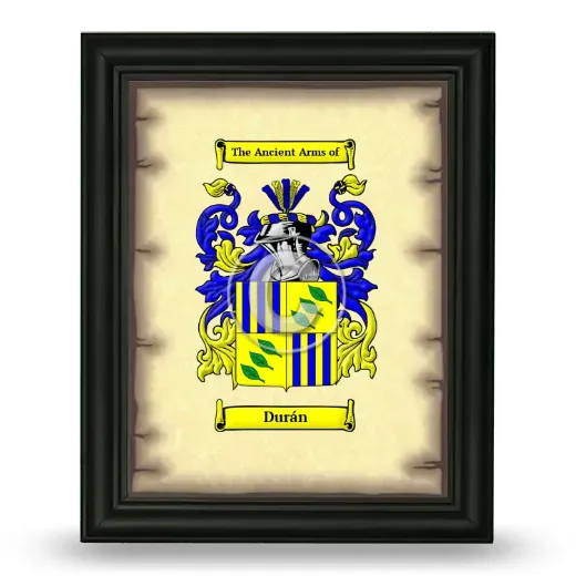 Durán Coat of Arms Framed - Black
