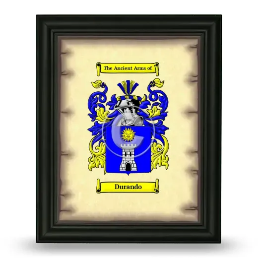 Durando Coat of Arms Framed - Black