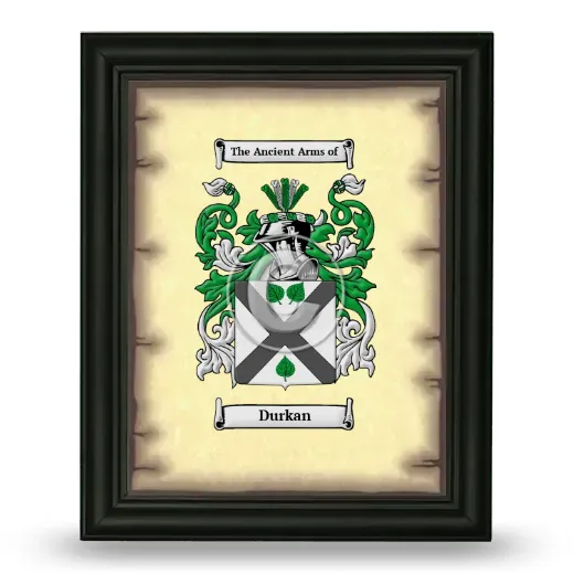Durkan Coat of Arms Framed - Black