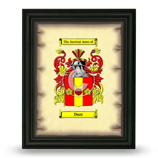 Durr Coat of Arms Framed - Black