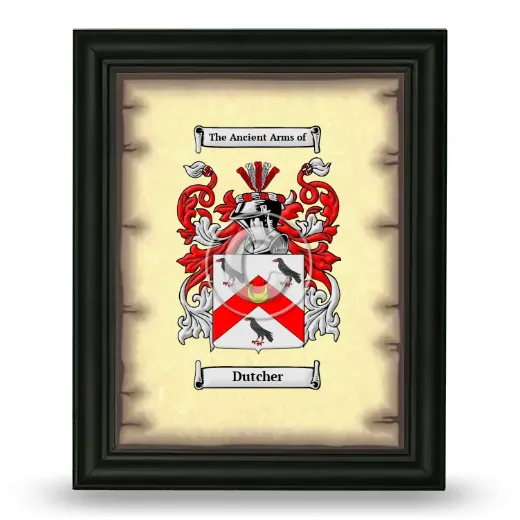 Dutcher Coat of Arms Framed - Black
