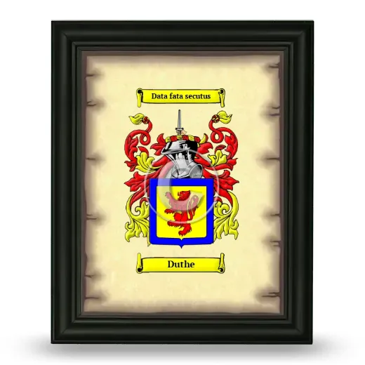 Duthe Coat of Arms Framed - Black