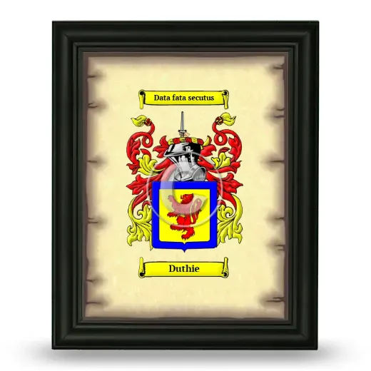 Duthie Coat of Arms Framed - Black