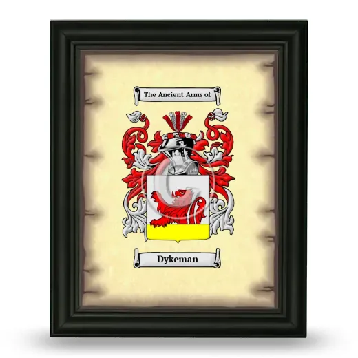 Dykeman Coat of Arms Framed - Black