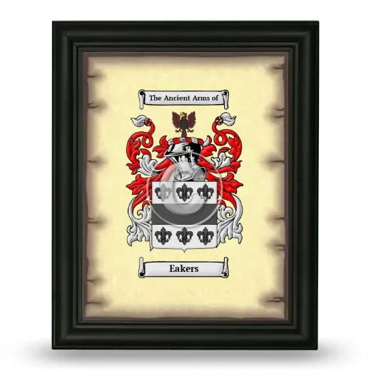 Eakers Coat of Arms Framed - Black