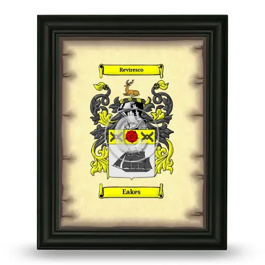 Eakes Coat of Arms Framed - Black