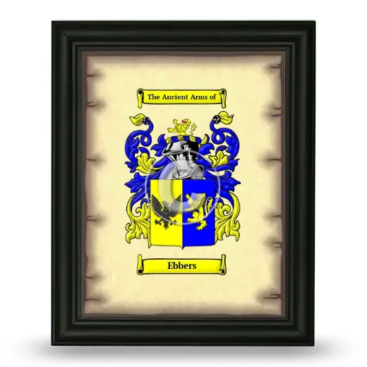 Ebbers Coat of Arms Framed - Black