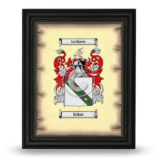 Ecker Coat of Arms Framed - Black
