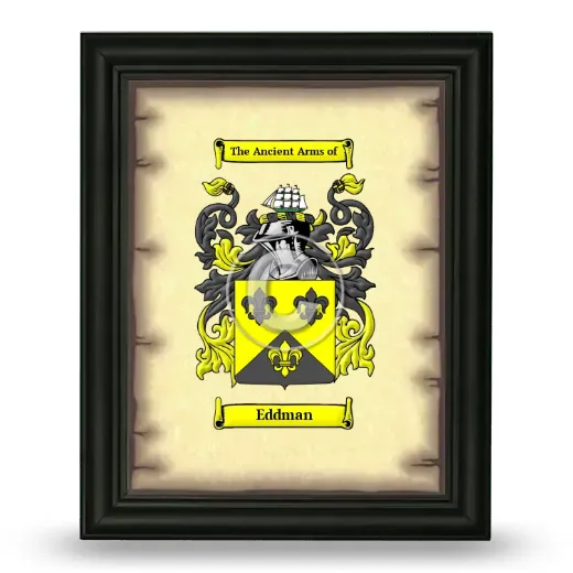 Eddman Coat of Arms Framed - Black