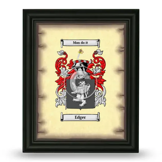 Edger Coat of Arms Framed - Black